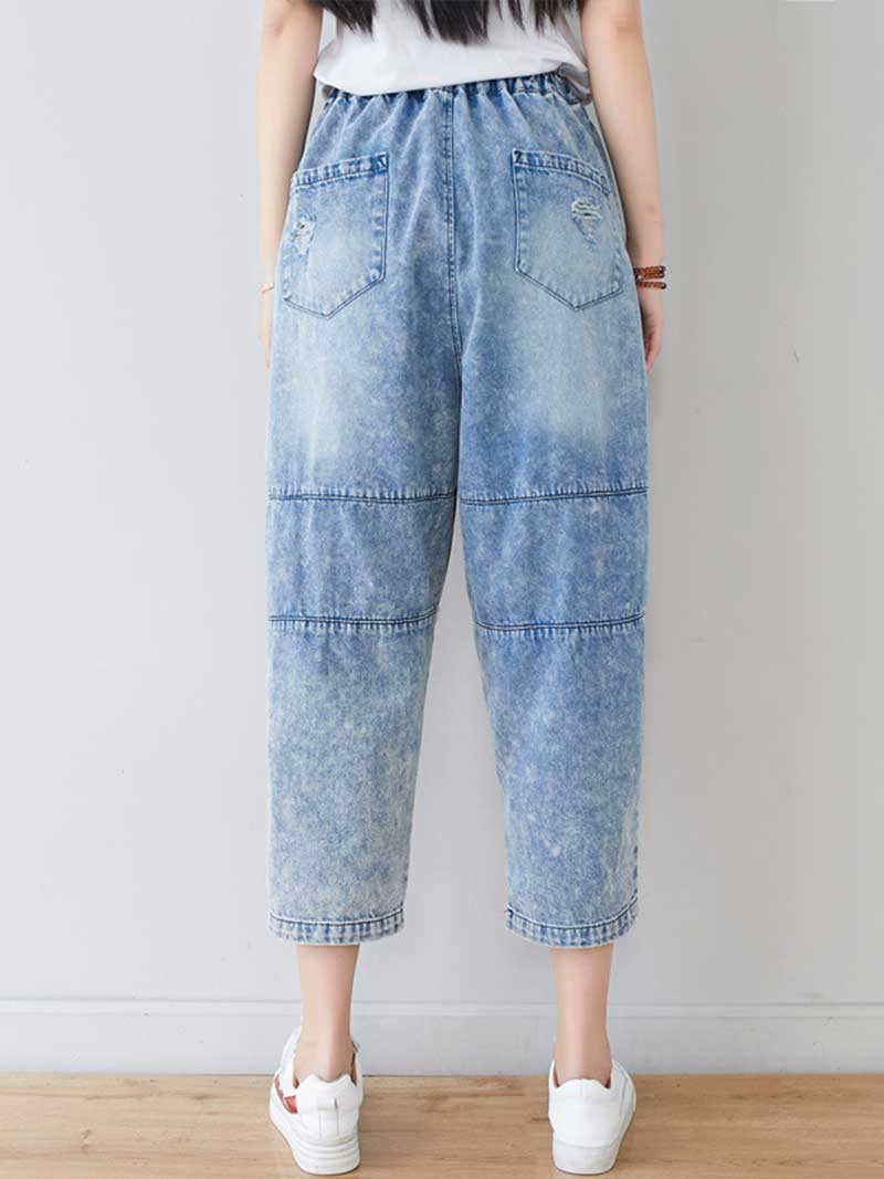 Starry Eyes Denim Baggy Cropped Pant - Image 3