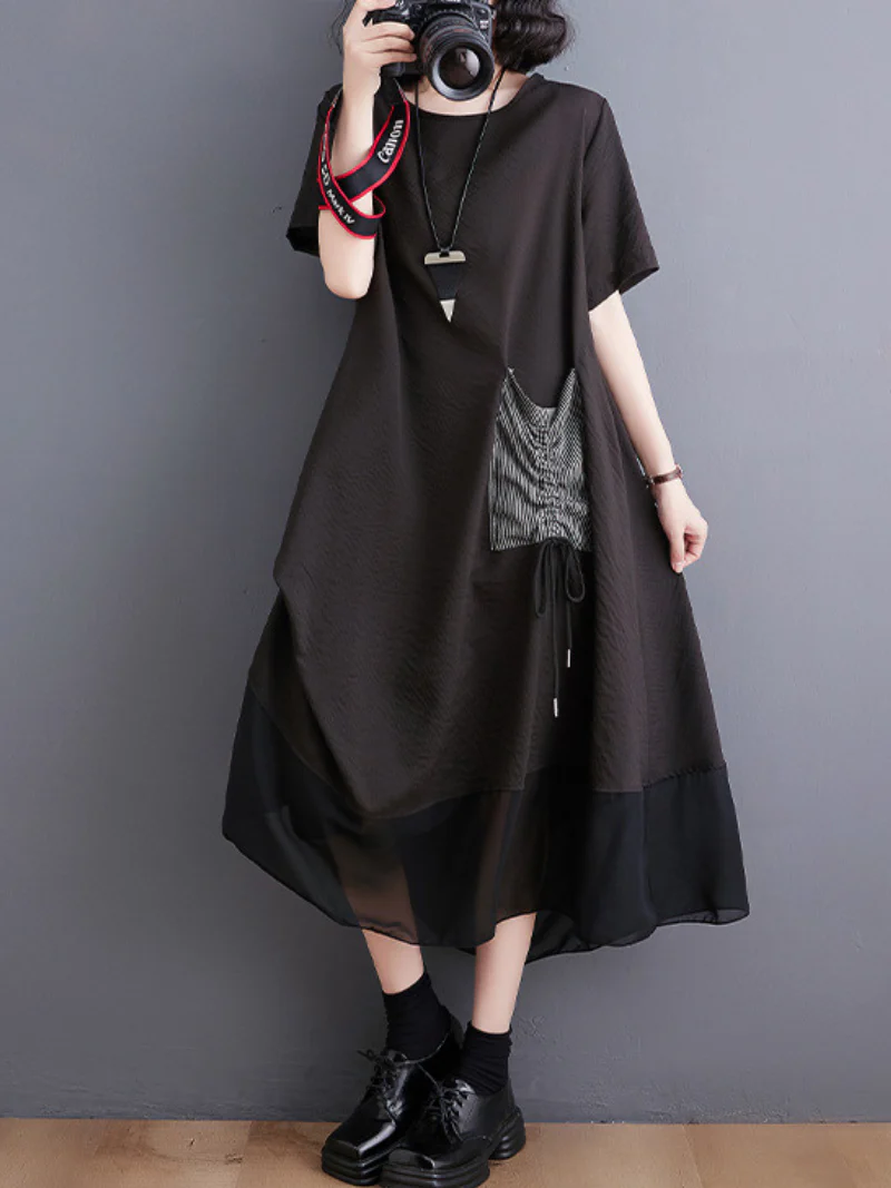 Stay With Me Round Neck Pullover A-line Dress - Image 2