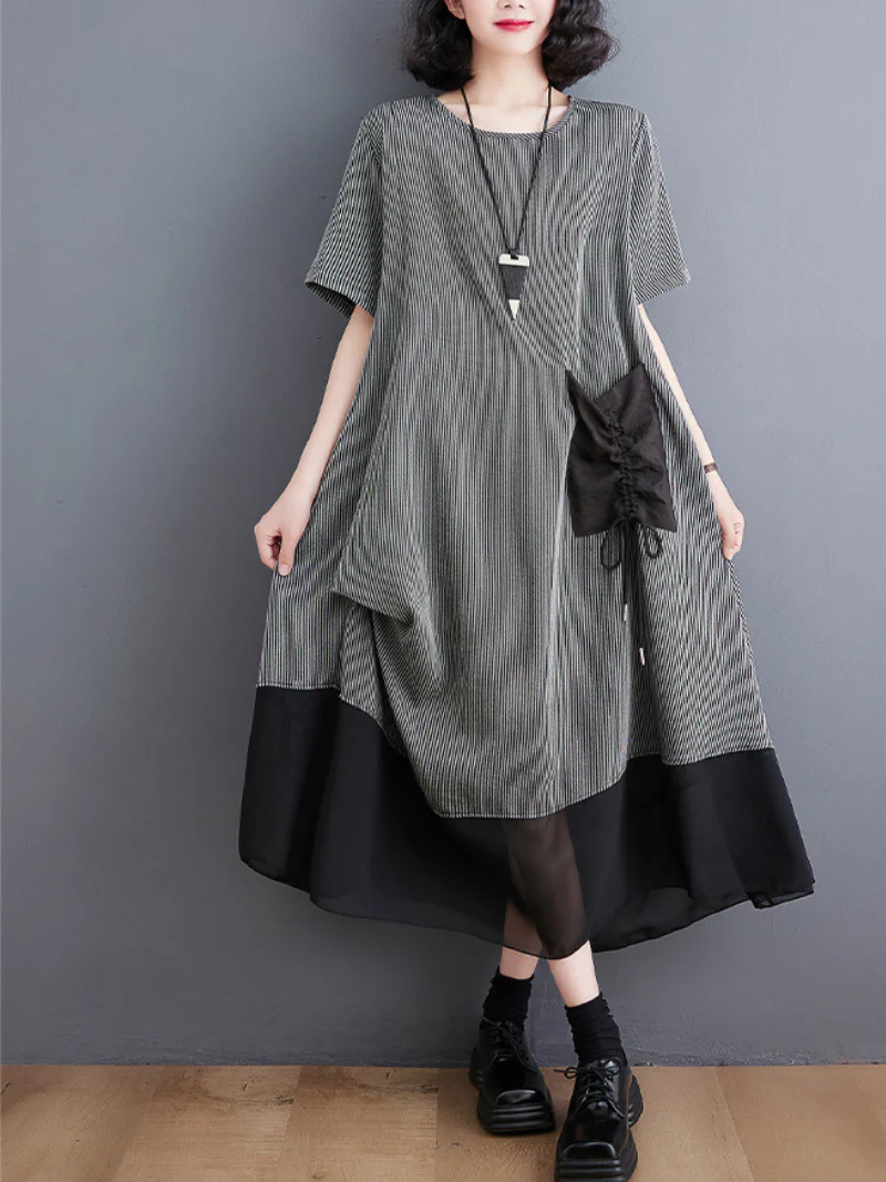 Stay With Me Round Neck Pullover A-line Dress - Image 5