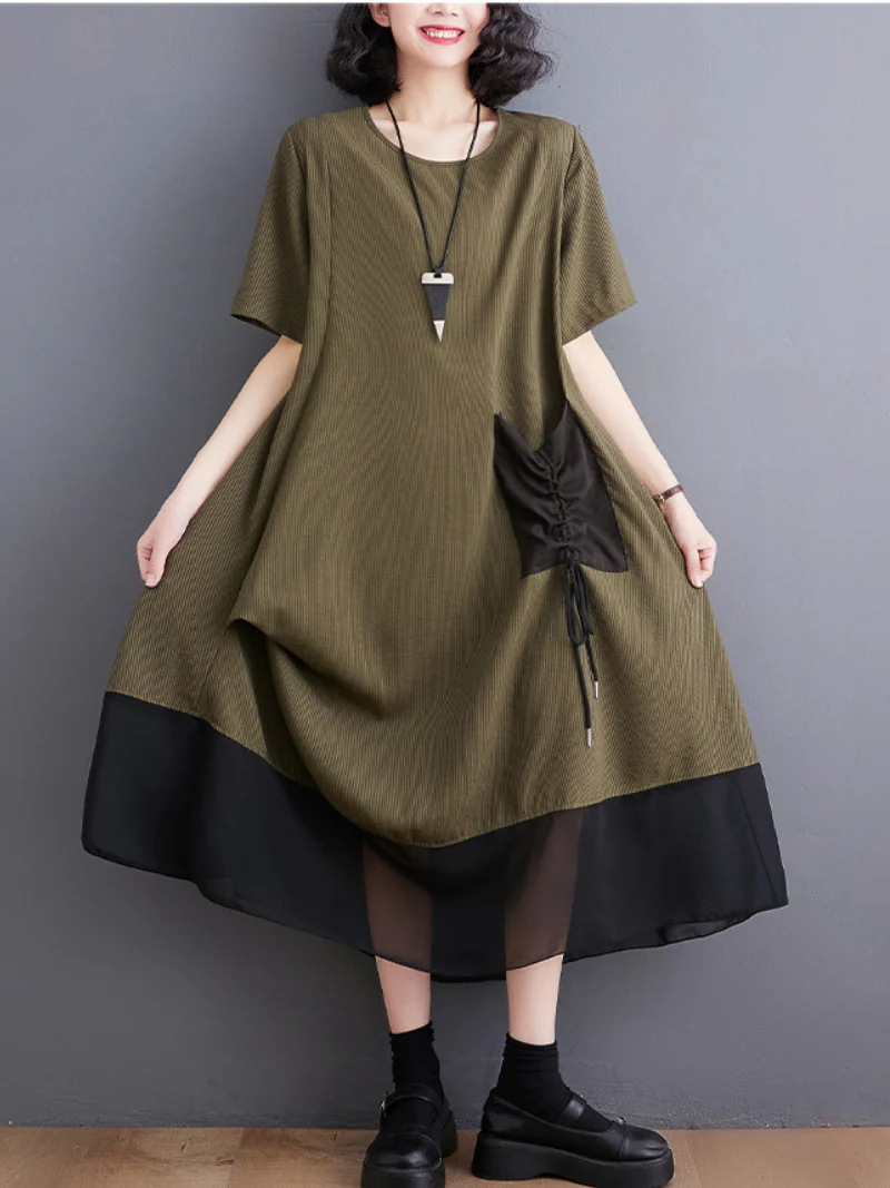 Stay With Me Round Neck Pullover A-line Dress - Image 6