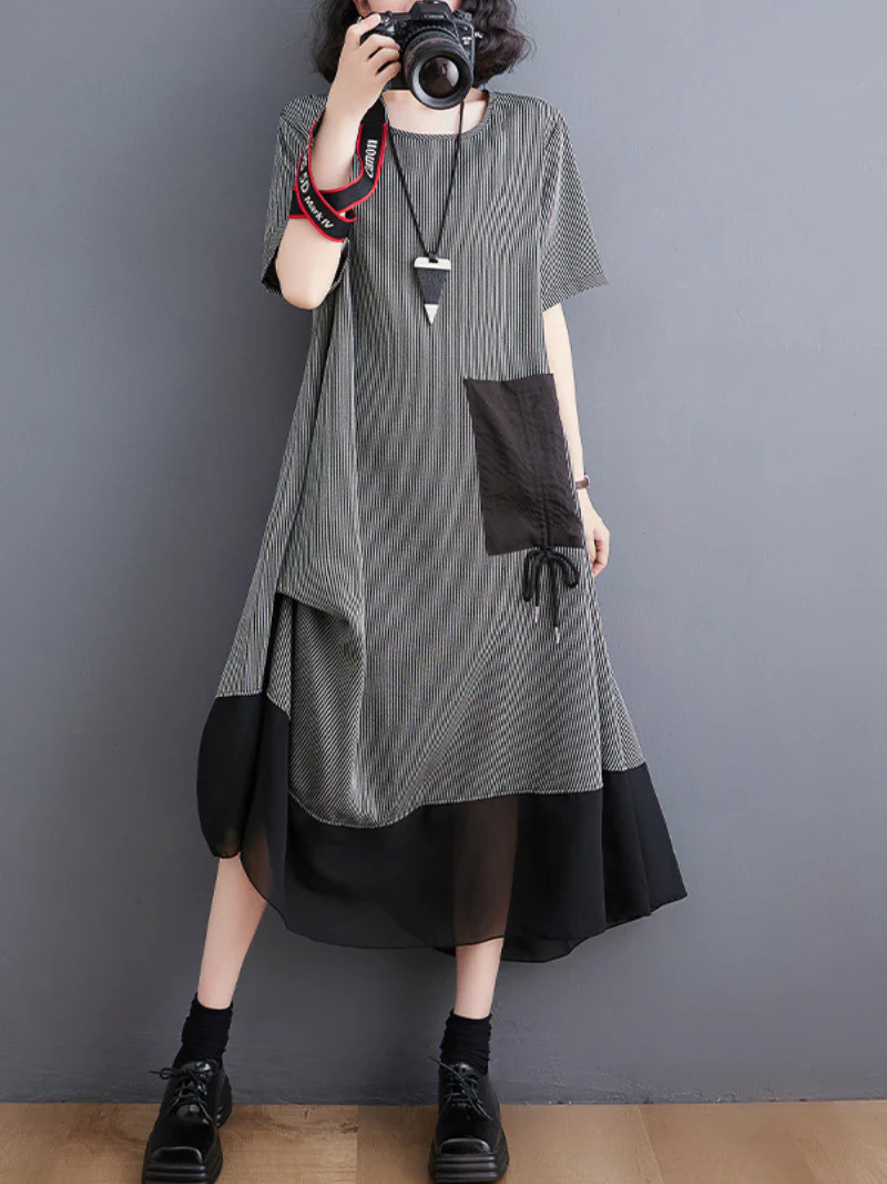 Stay With Me Round Neck Pullover A-line Dress - Image 7