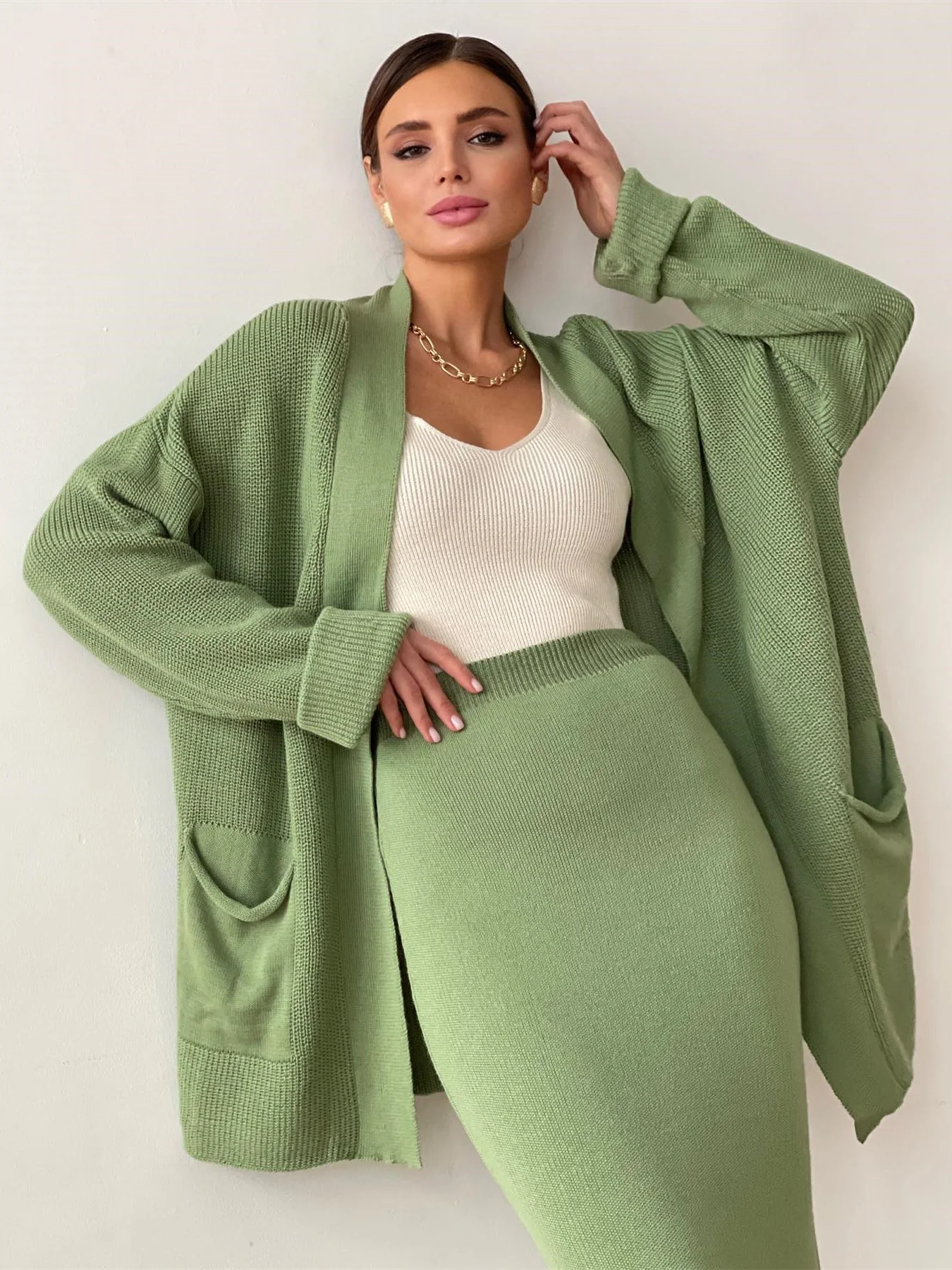 Stephanie Knit Cardigan&Skirt Set - Image 2