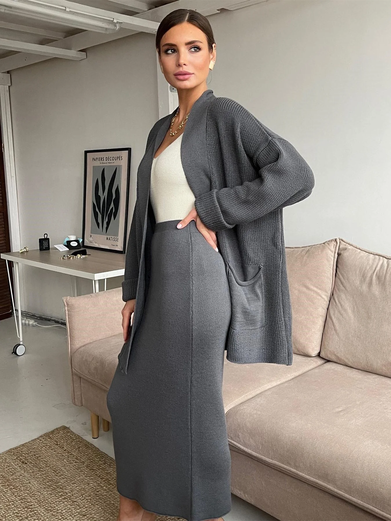 Stephanie Knit Cardigan&Skirt Set - Image 6