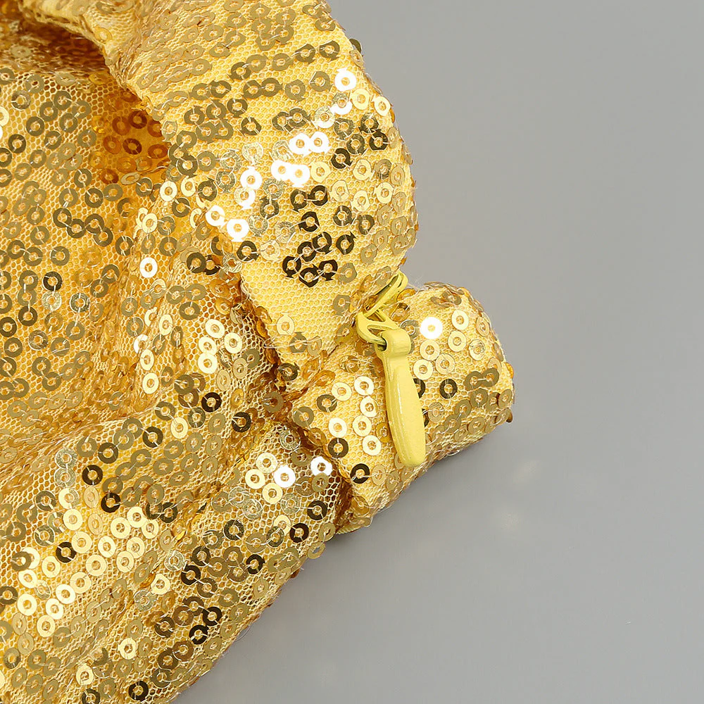 Yellow Strapless Sequin Mini Dress - Image 4