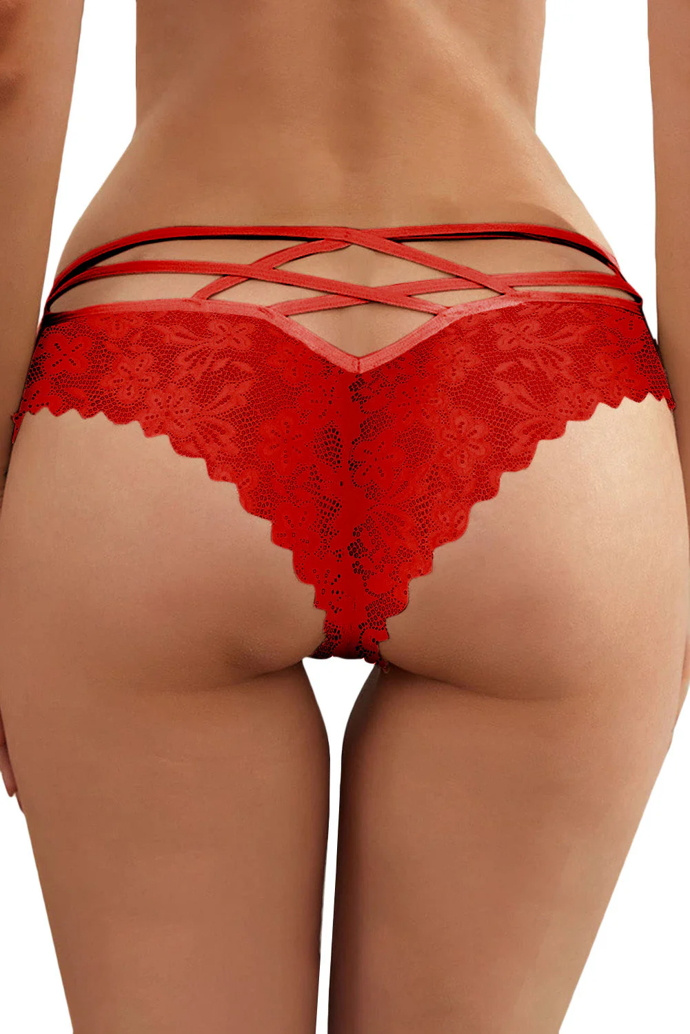 Strappy Crisscross Floret Lace Pantie - Image 3