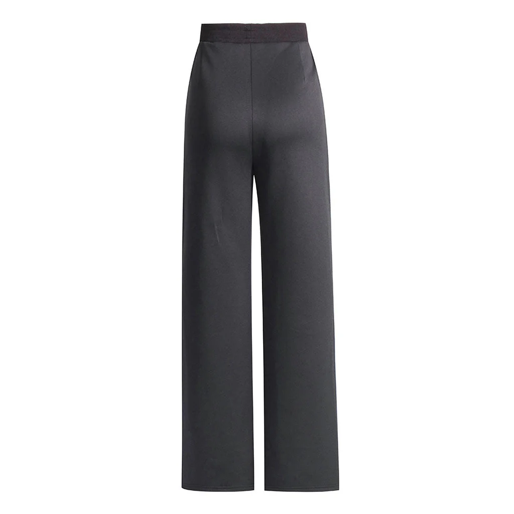 Street Rhinestone Skeleton Claw Cut Out High Waist Straight Leg Pants - Image 3