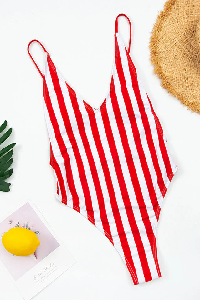 Stripe One Piece Swimsuit - Image 17