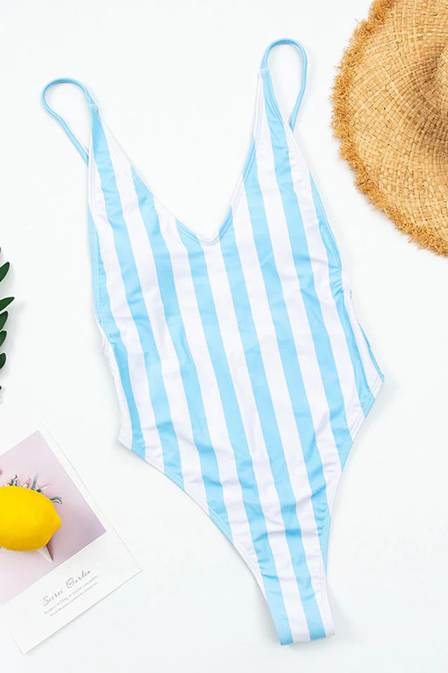 Stripe One Piece Swimsuit - Image 18