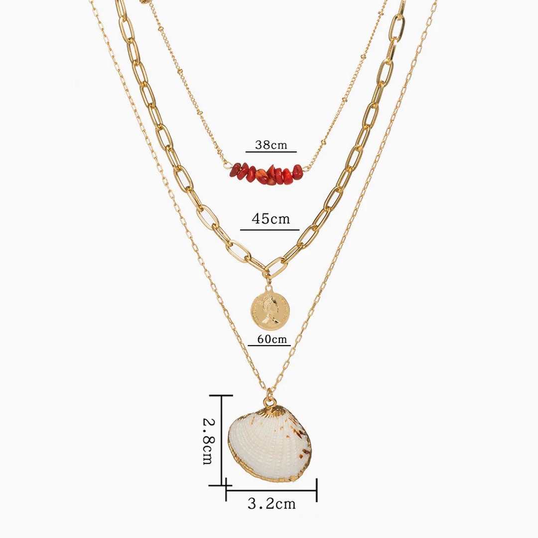 The Boho Holiday Pendants Chain-Link Layered Necklace - Gold - Image 3