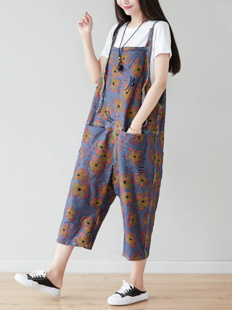 Stylish Striped Shoulder Straps Overalls - Image 2