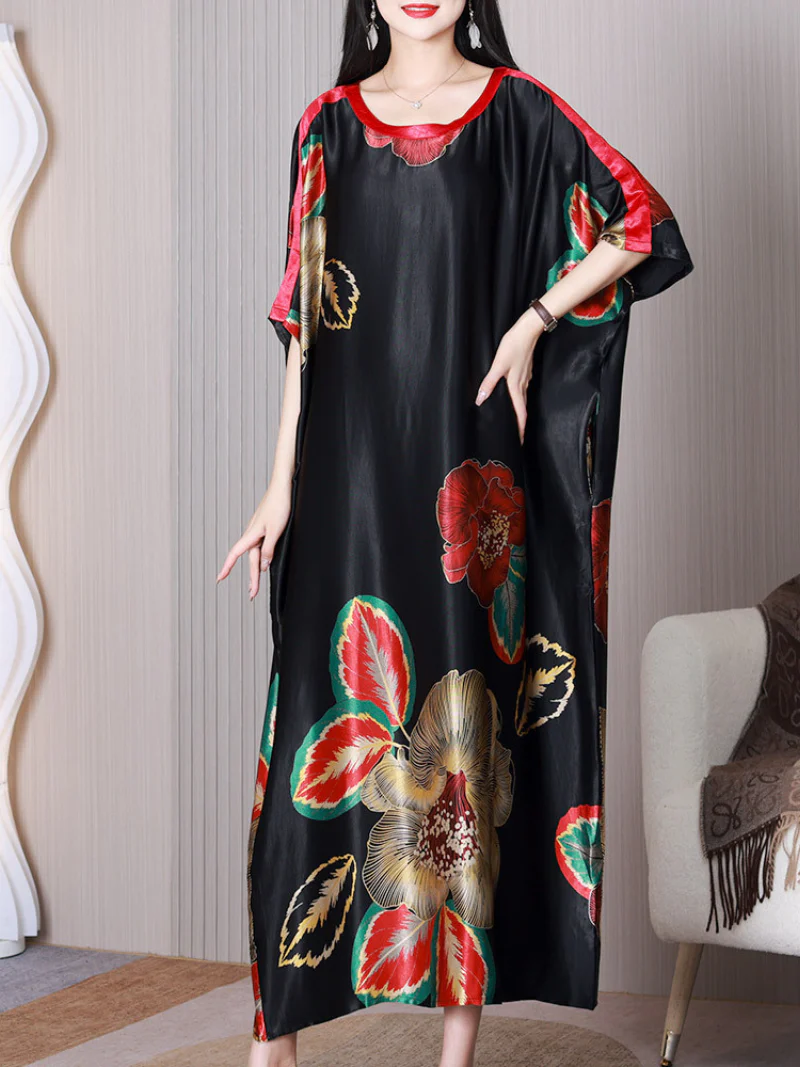 Sun Shine Round Neck Short Sleeves A-line Dress - Image 5