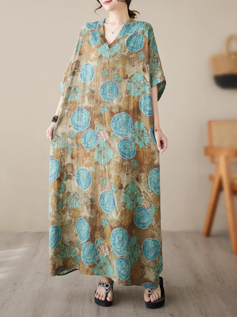 Sunflower Deligh Summer Kaftan Dress - Image 2