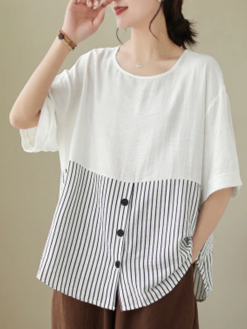Sunshine Haven Graceful Striped Tops - Image 6