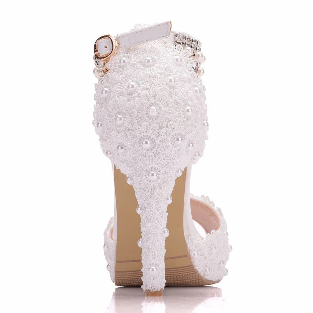 Sweet Petal Applique Tassel Ankle Strap Platform Sandals - White - Image 3