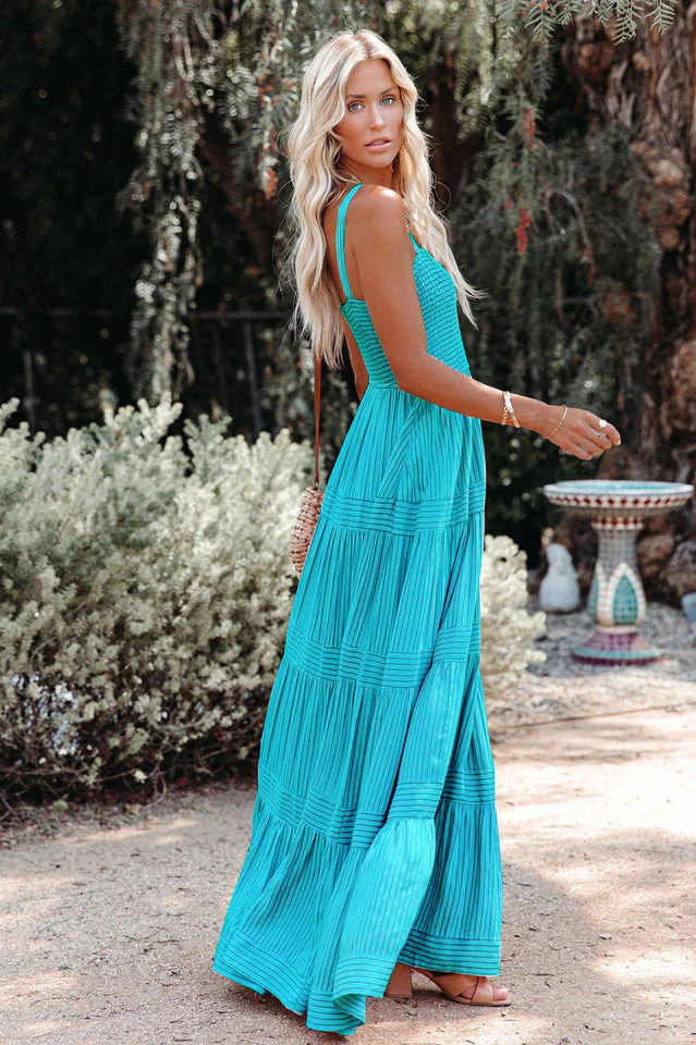 Swing Pleated Maxi Boho Dress - Image 2