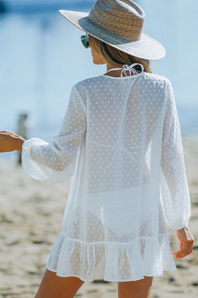 Swiss Dot Crochet Beach Cover Up - Image 2