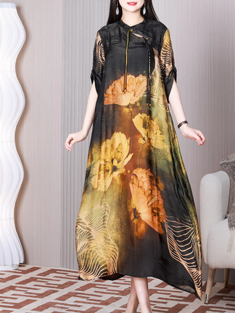 Take My Soul Stand Collar A-line Dress - Image 4