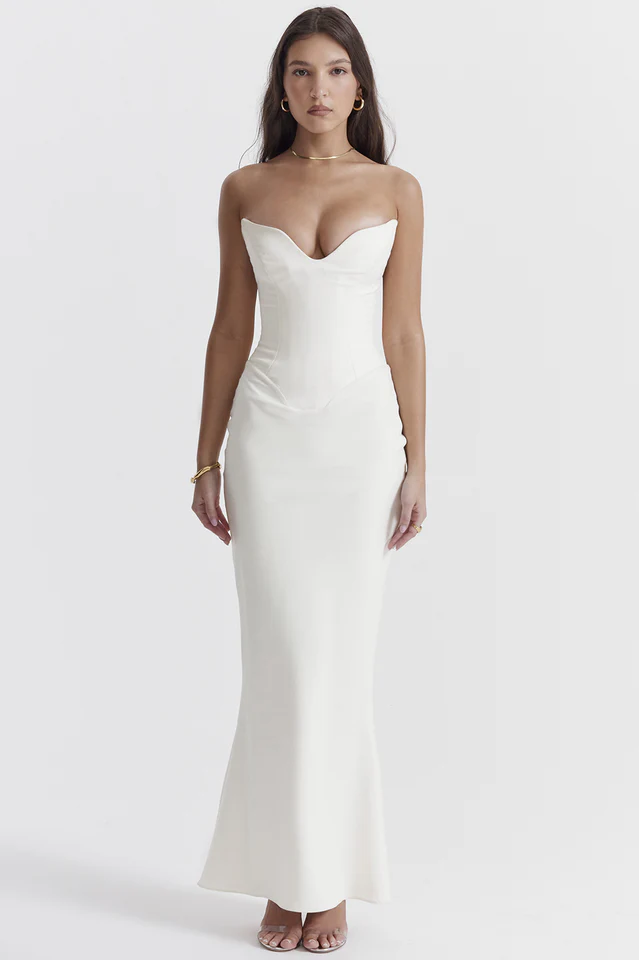 Tamara Ivory Strapless Corset Dress - Image 2