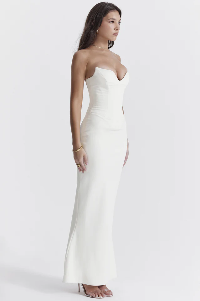 Tamara Ivory Strapless Corset Dress - Image 4