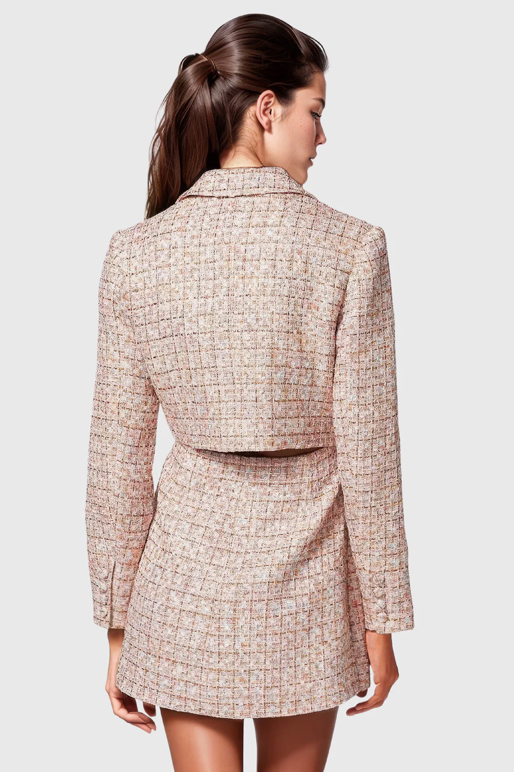 Textured Blazer Dress - Pink