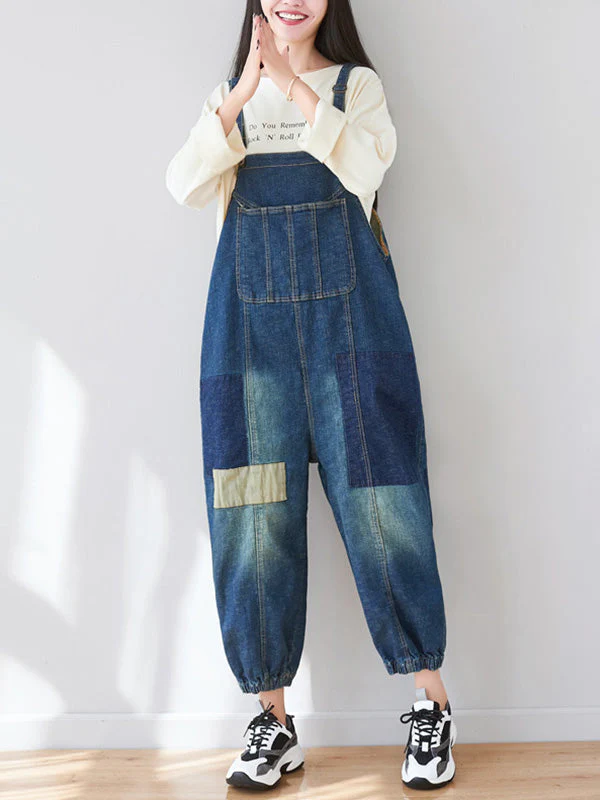 The Kellianne Patched Denim Overalls Dungarees - Image 3