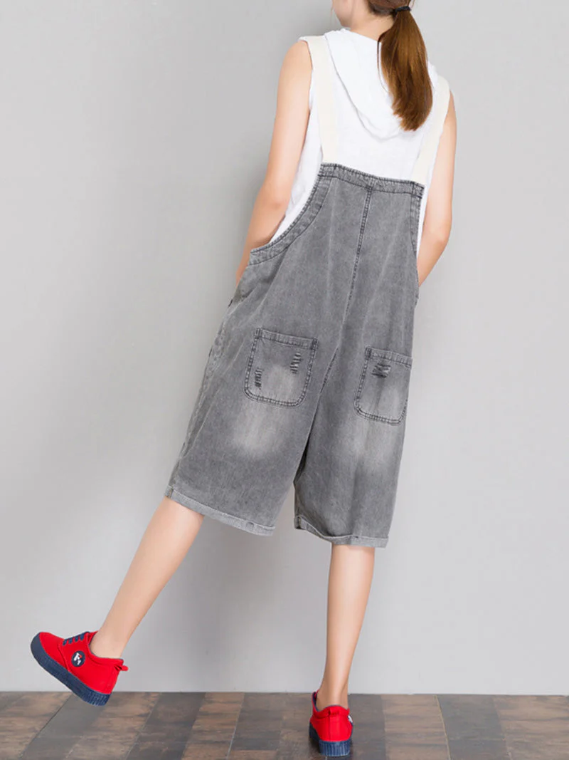 The Meaning Of Simplicity Ripped Romper Overall Dungarees - Image 2