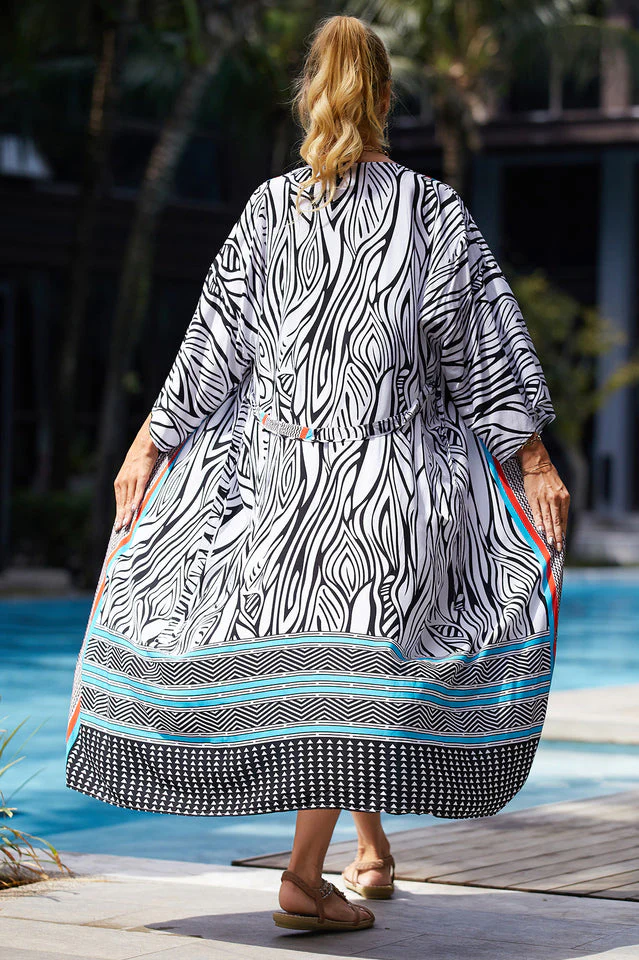 Tie Dye Belt Kimono Blouse (15 Colors) - Image 20