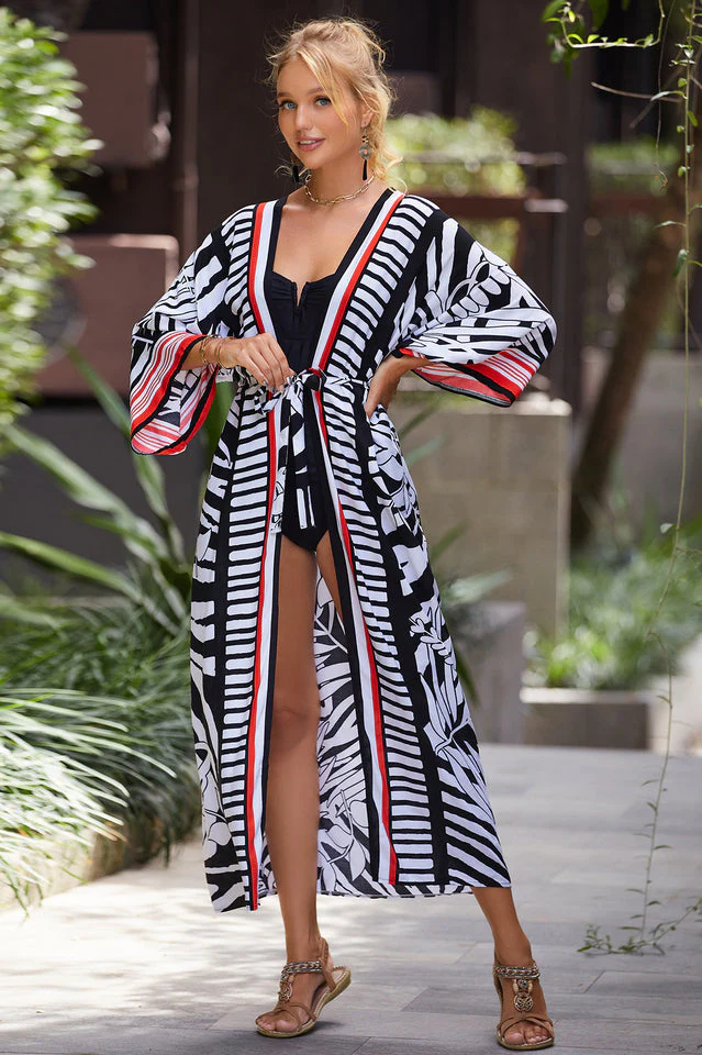 Tie Dye Belt Kimono Blouse (15 Colors) - Image 3