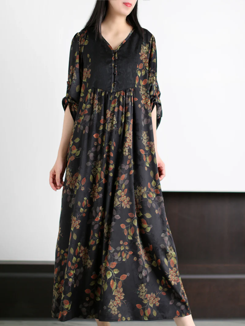 Time Will Change Loose V-neck A-line Dress - Image 3