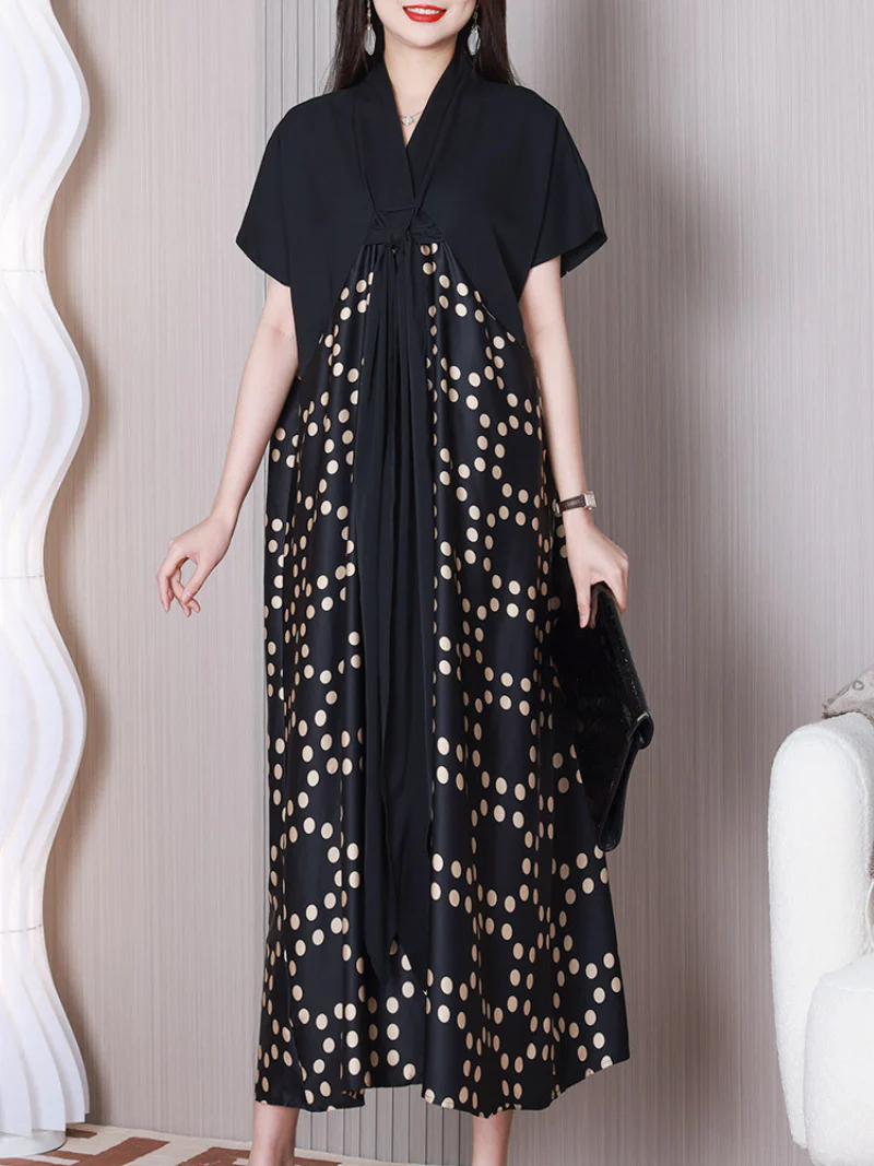 Time Will Come V-neck Short Sleeves A-line Dress - Image 2