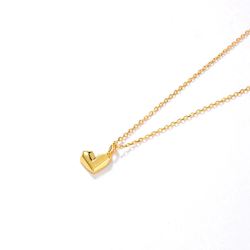 Trendy Gold Plated Sweetheart Pendant Chain NeckLace - Gold - Image 2