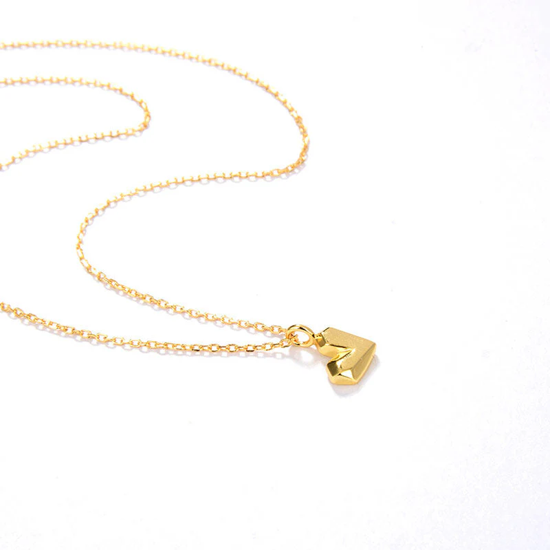 Trendy Gold Plated Sweetheart Pendant Chain NeckLace - Gold - Image 3