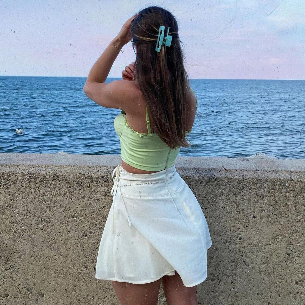 Trendy Ruffle Edge Bustier Button Trim Crop Corset Top - Green - Image 3