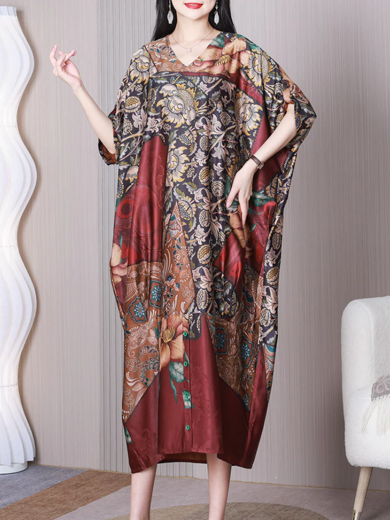 Tried So Hard V-neck Loose A-line Dress - Image 2
