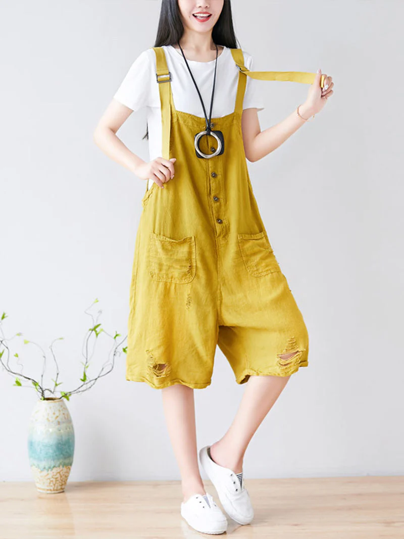 True Feelings of Colors Cotton Romper Overall Dungarees - Image 3