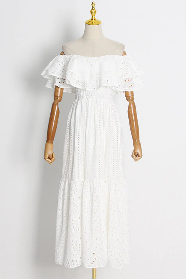 Tulum Off Shoulder Eyelet Dress - Image 11
