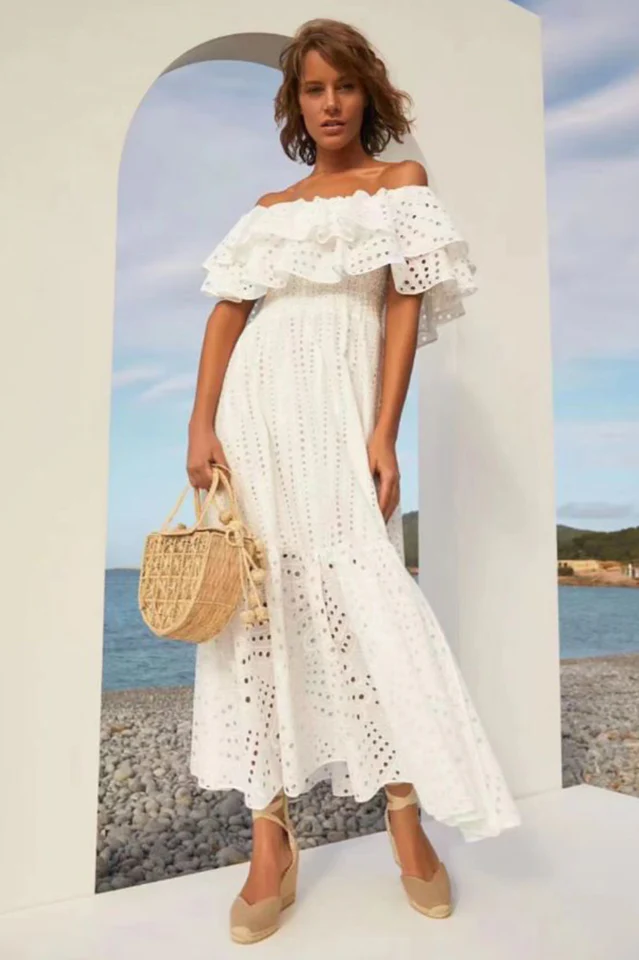 Tulum Off Shoulder Eyelet Dress - Image 21