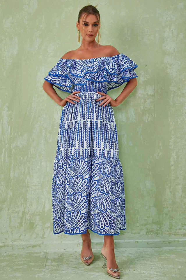 Tulum Off Shoulder Eyelet Dress - Image 3