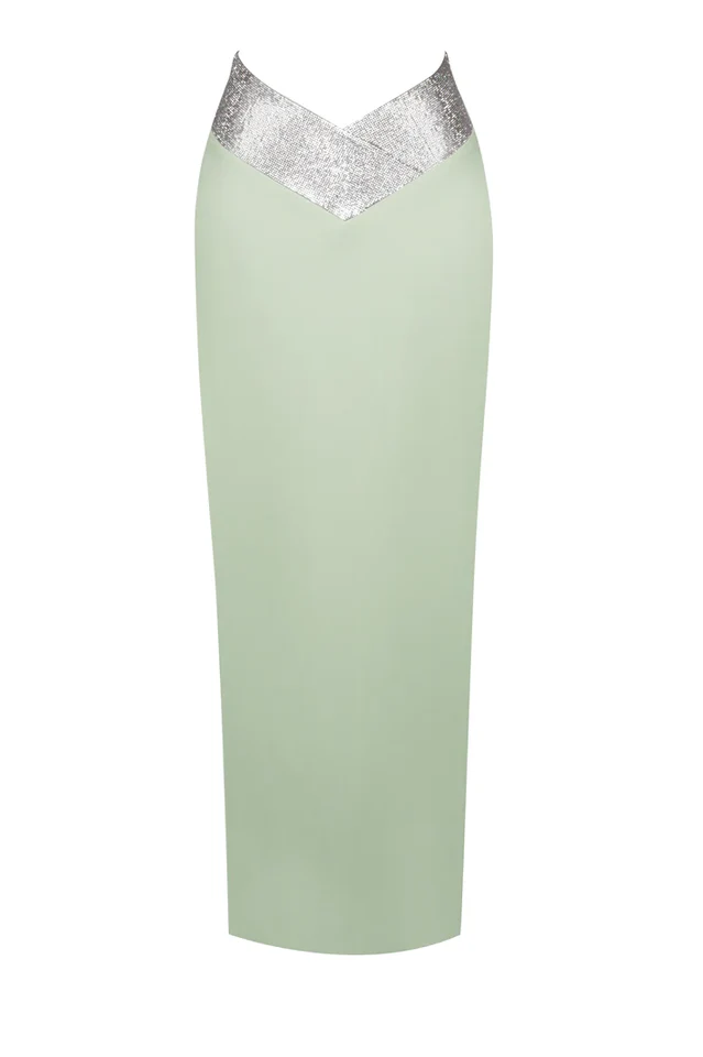 Uriel Mint Crop Top+Uriah Crystal Pencil Skirt - Image 7
