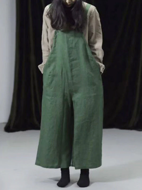 Jewel Cotton Wide-Legged Overall Dungarees(USA ONLY) - Image 7
