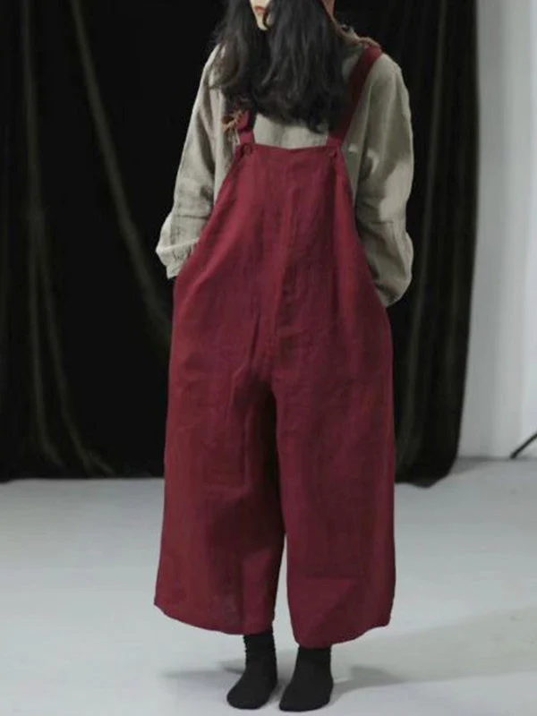 Jewel Cotton Wide-Legged Overall Dungarees(USA ONLY) - Image 9