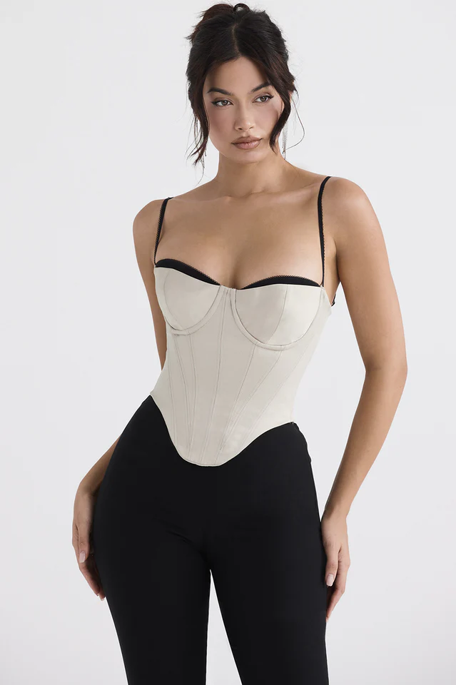 Uvula Off-White Satin Corset - Image 3
