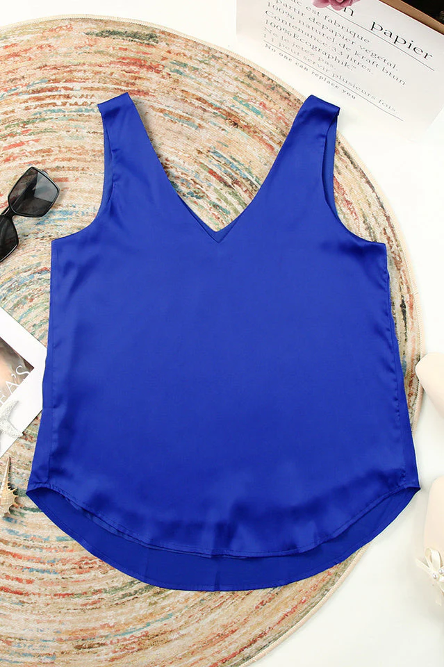 V Neck Silk Vest Top - Image 5
