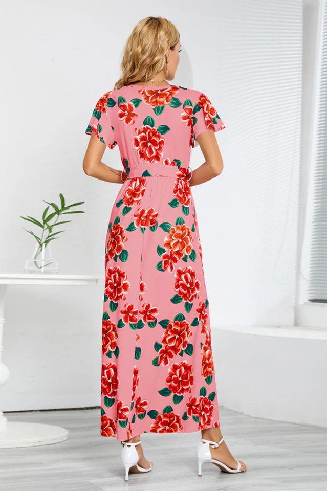 V-Neck Vacation A-line Midi Dress - Image 15