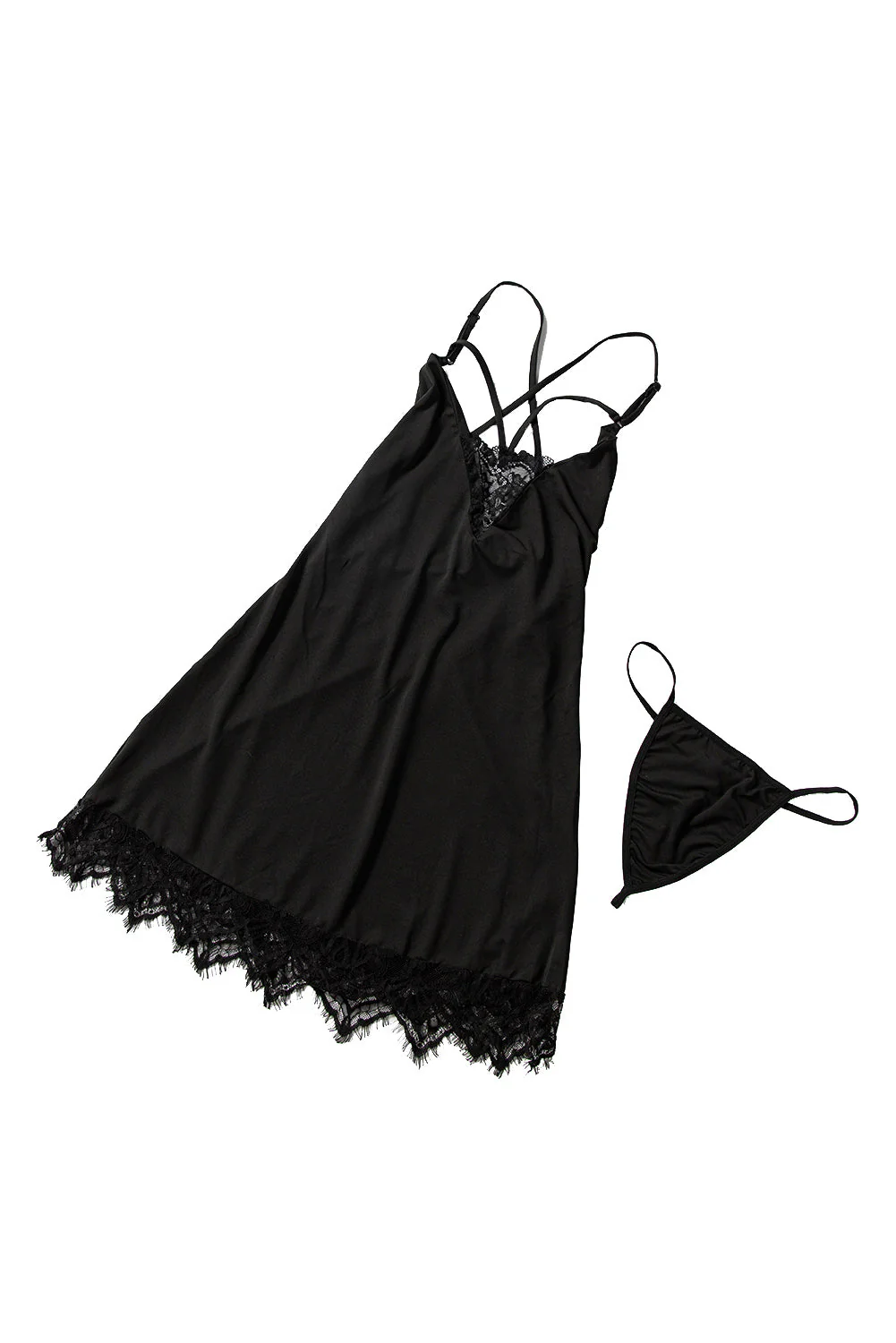 Valentine Day Black Lace With Desire Babydoll Set - Image 19