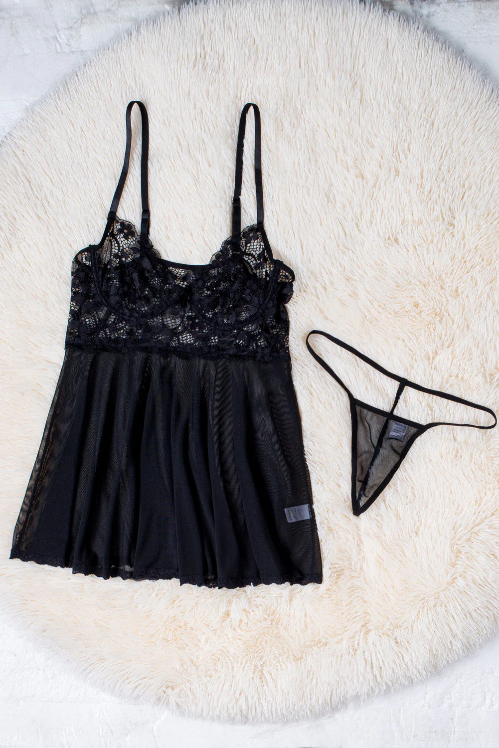 Valentines Lace Bra Tulle Splicing Babydoll - Image 6