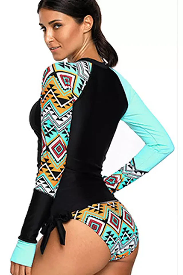 Vansa Printed Long Sleeve Swimsuit Set - Image 8