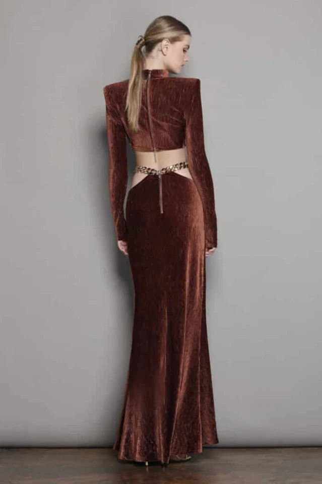 Velour Short Top + Skirt Two Piece Set - Image 3