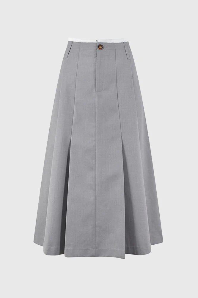 Vest and Midi Skirt 2-Piece Set - Grey - Image 3