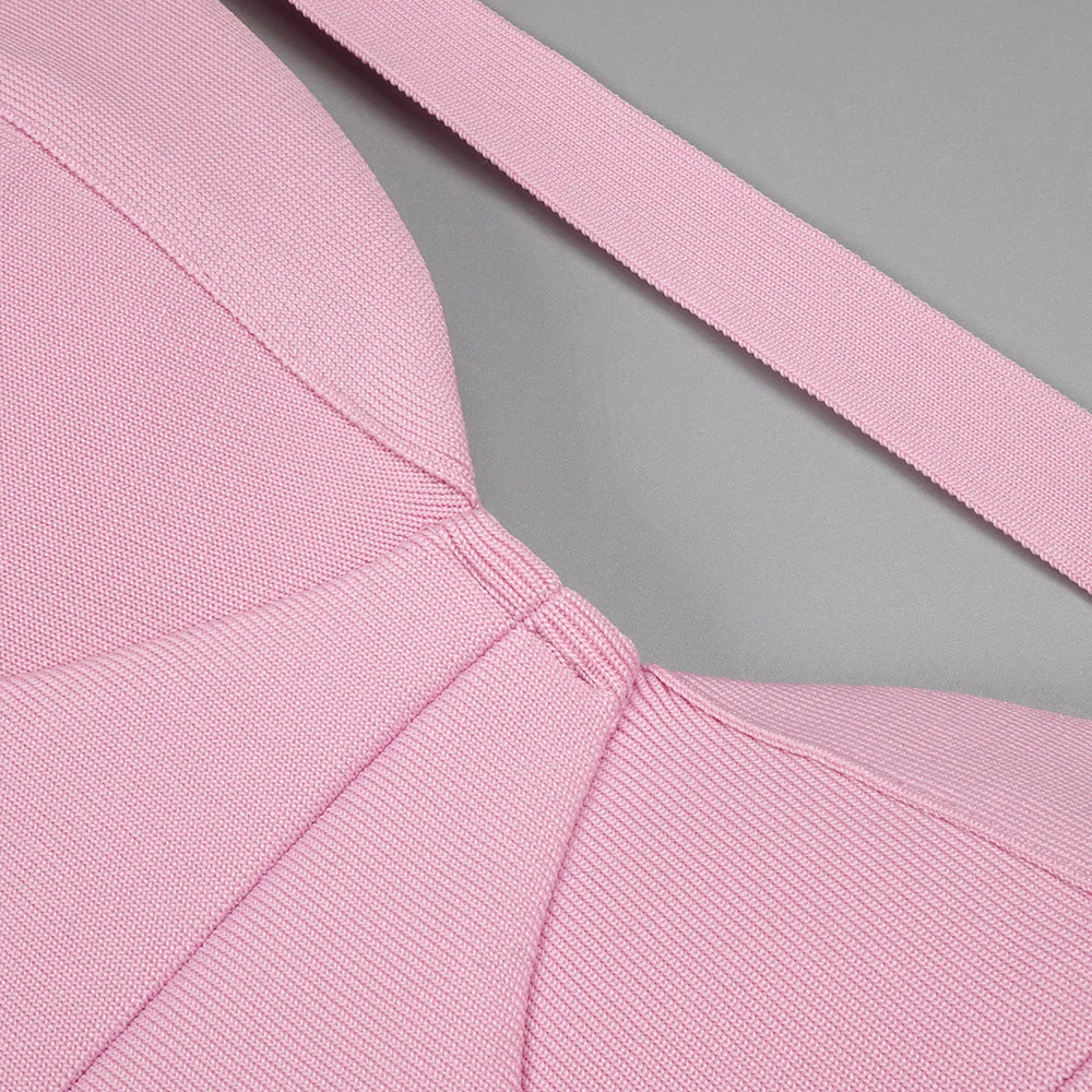 ARINNA PINK FRILLED BOTTOM BODYCON MIDI Dress - Image 18